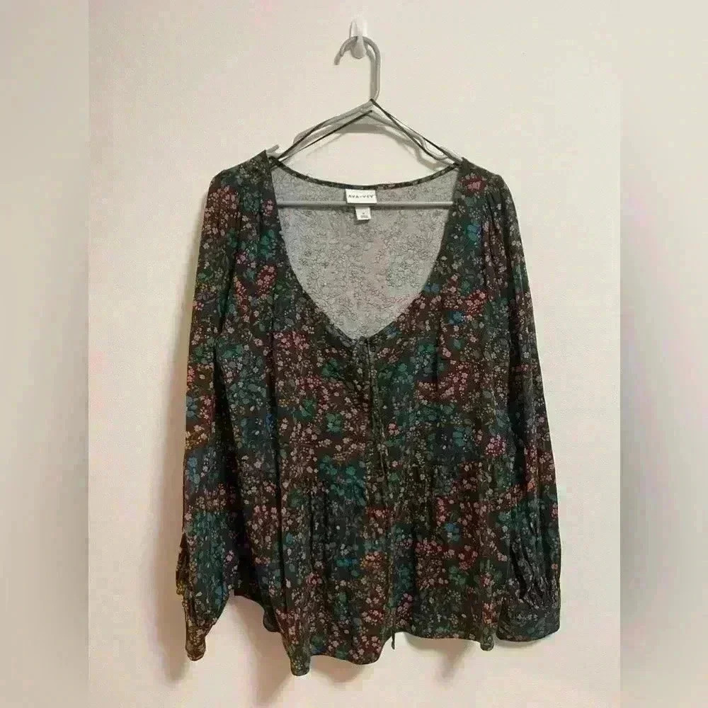Ava & Viv -‎ Floral Peplum Blouse